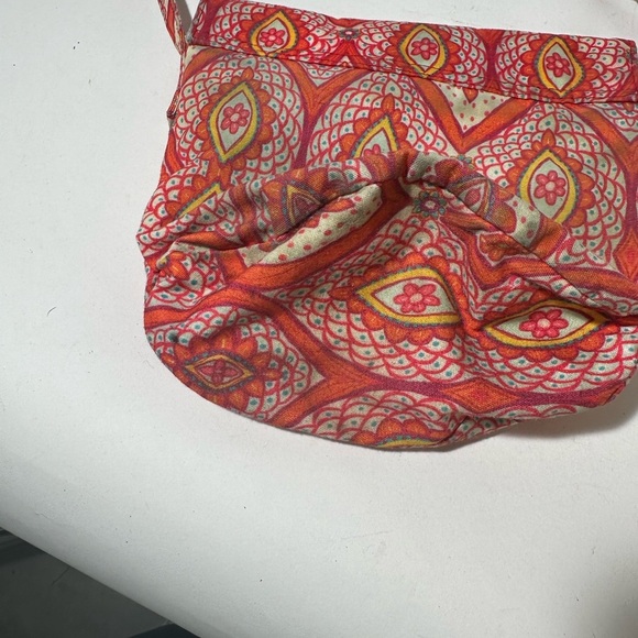 Calypso Studios Ornate Red and Orange Crossbody Bag with Intricate Pattern - Picture 6 of 7